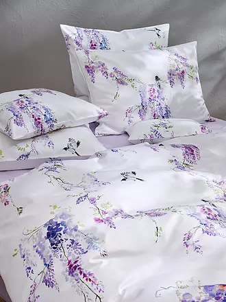 CHRISTIAN FISCHBACHER | Satin Deckenbezug PURPLE RAIN 140x200cm Weiss/Lila | 
